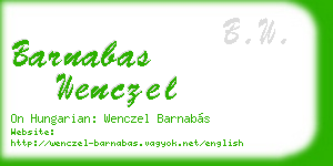 barnabas wenczel business card