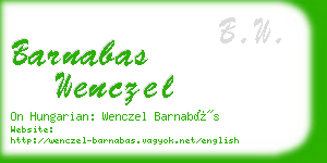 barnabas wenczel business card